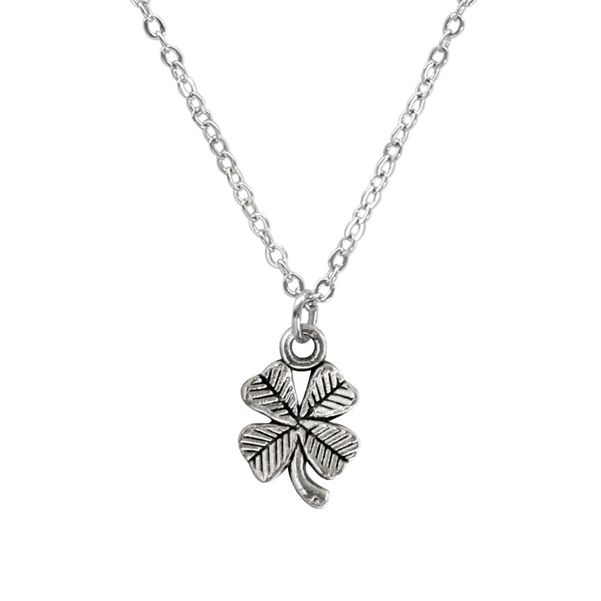 Feel the four leaf clover charm necklace lucky vibes.