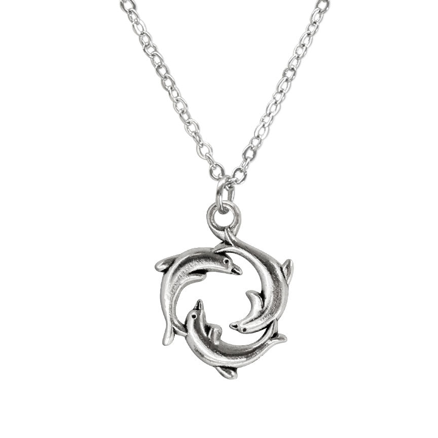 Lightweight dolphin necklace lifts moods with shine