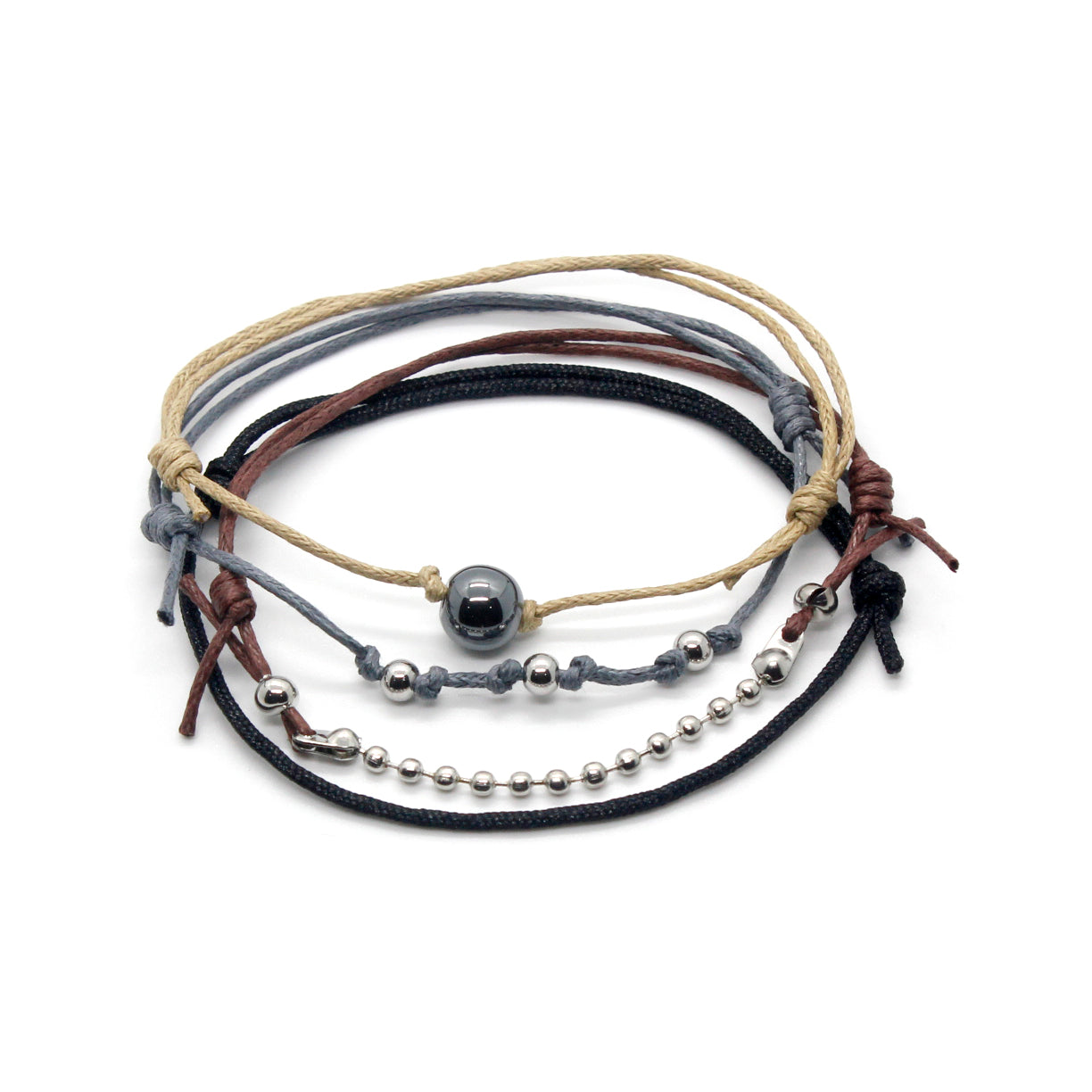 Beaded hematite bracelet set for gifting ease