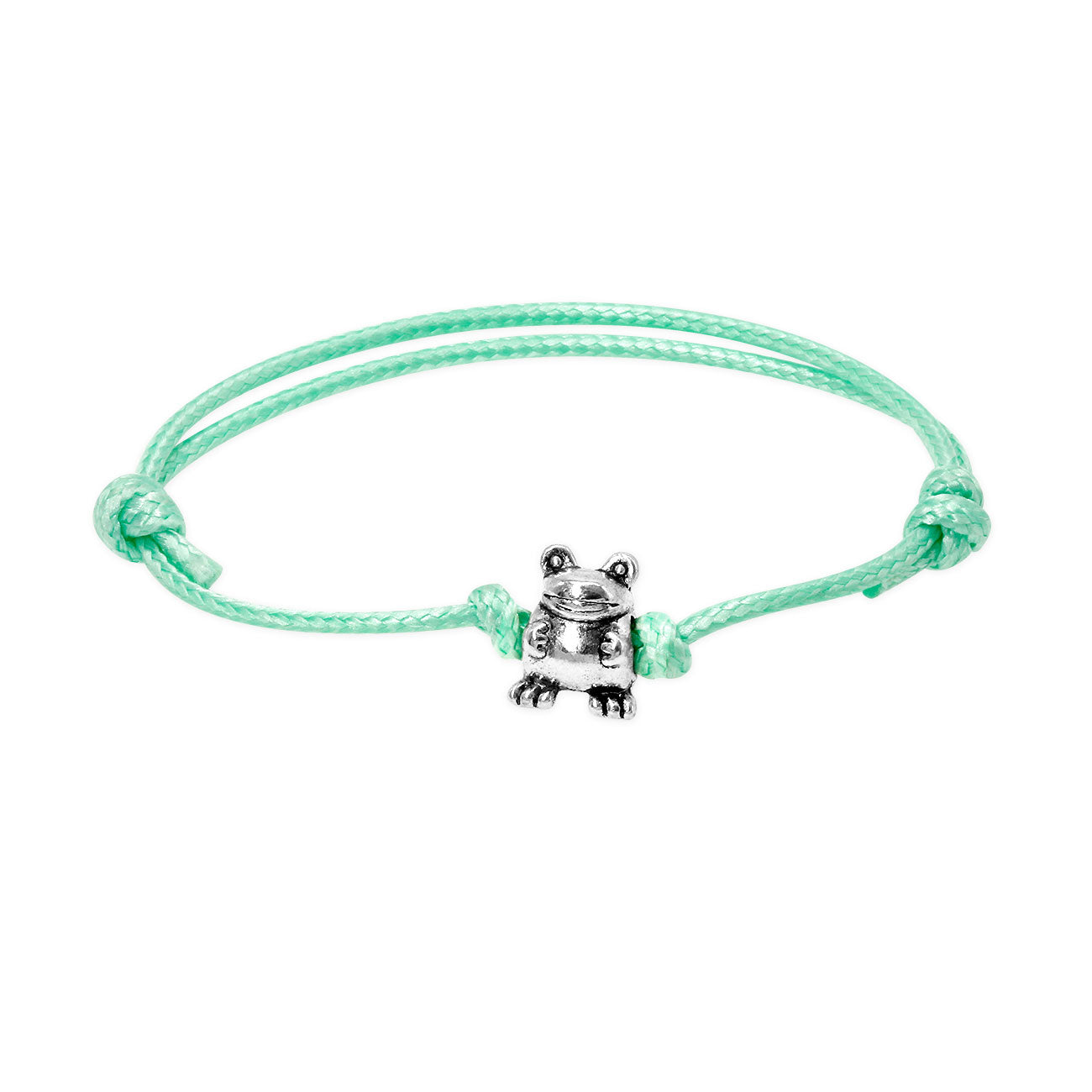 Chic bracelet homme tendance with silver frog charm