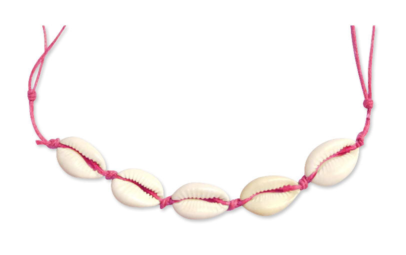 Capture Sunset Romance with a Cowrie Shell Necklace in Pink!