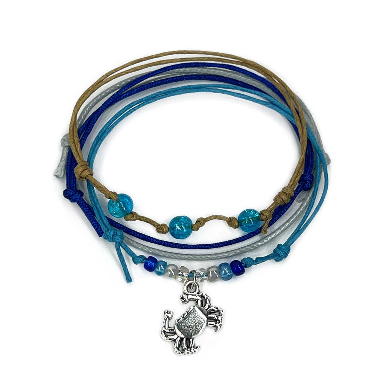 Ride the Tide with Stackable Crab Charm Bracelets!
