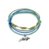 Green cord Manatee Bead Bracelet showcasing a silver manatee charm and delicate green beads from O Yeah Gifts.