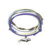 Purple cord Manatee Bead Bracelet with silver manatee charm and soft beaded accents from O Yeah Gifts.