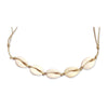 Cowrie Shell Necklace with real shells and beige cord