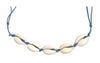 Cowrie Shell Necklace with real shells and blue cord