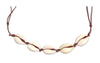 Cowrie Shell Necklace with real shells and brown cord