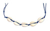 Cowrie Shell Necklace with real shells and dark blue cord