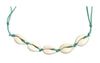 Cowrie Shell Necklace with real shells and green cord
