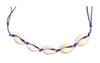 Cowrie Shell Necklace with real shells and purple cord