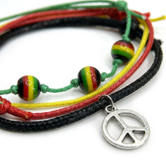 Island Vibe Peace Bracelet Style Pack — close-up detail of the charm and materials