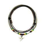Rasta Shark Tooth Anklet Pack