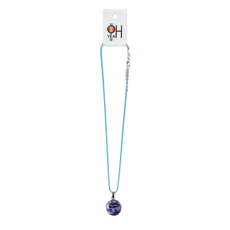 Abalone Shell Necklace, Round Silver Pendant - O Yeah Gifts!