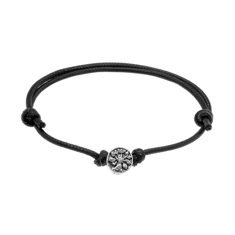 O Yeah Gifts Tree Charm Bracelet – Adjustable cord bracelet with a silver tree charm, perfect for adding nature-inspired and spiritual style to any look.