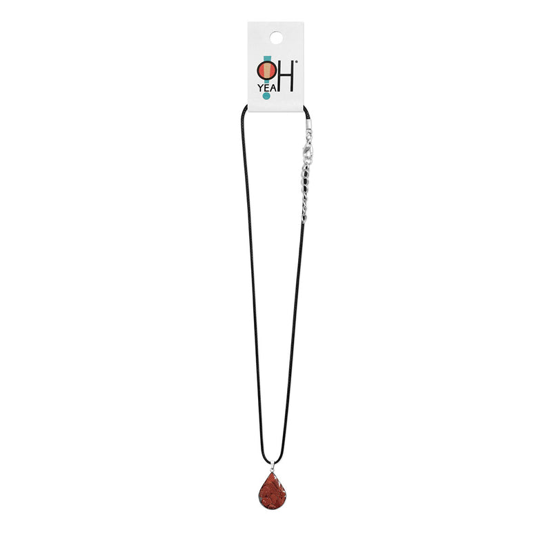 Orange Goldstone Gemstone Drop Necklace, Orange Teardrop - O Yeah Gifts!