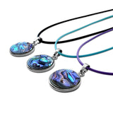 Abalone Shell Circle Pendant Necklace