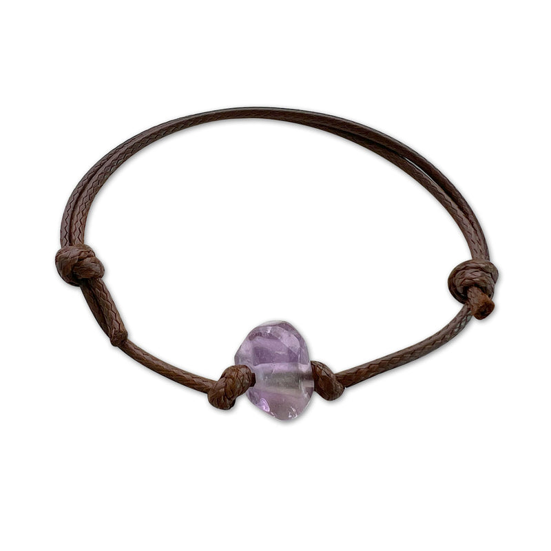 Amethyst stone bracelet with purple beads – provides spiritual protection and clarity.