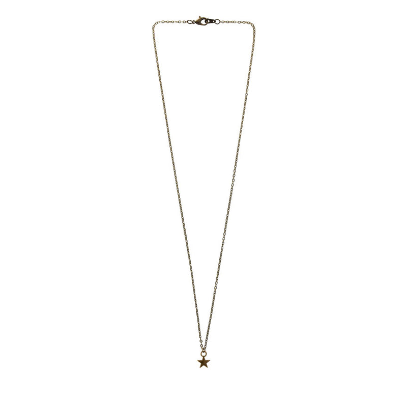 Celestial Bronze Star Charm Necklace – dainty star necklace for layering and boho vibes