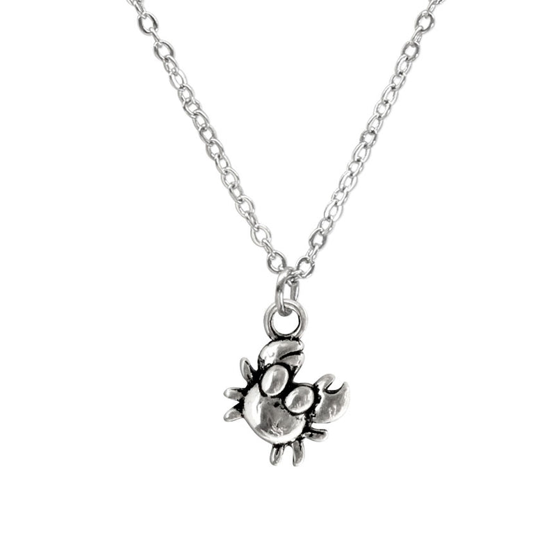 Crab Necklace with silver charm ā ocean-inspired coastal jewelry for beach lovers.