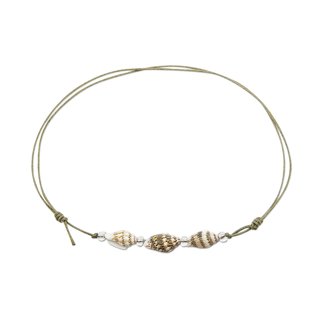 Shell Choker with beige cord – boho beach jewelry for summer and layering