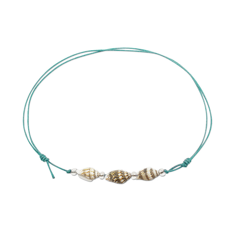 Shell Choker with turquoise cord – tropical-inspired beach jewelry for layering