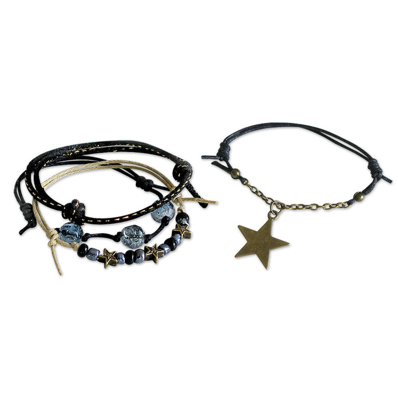 Star Gaze Bracelet featuring layered accessories with chain-link and bead accents.