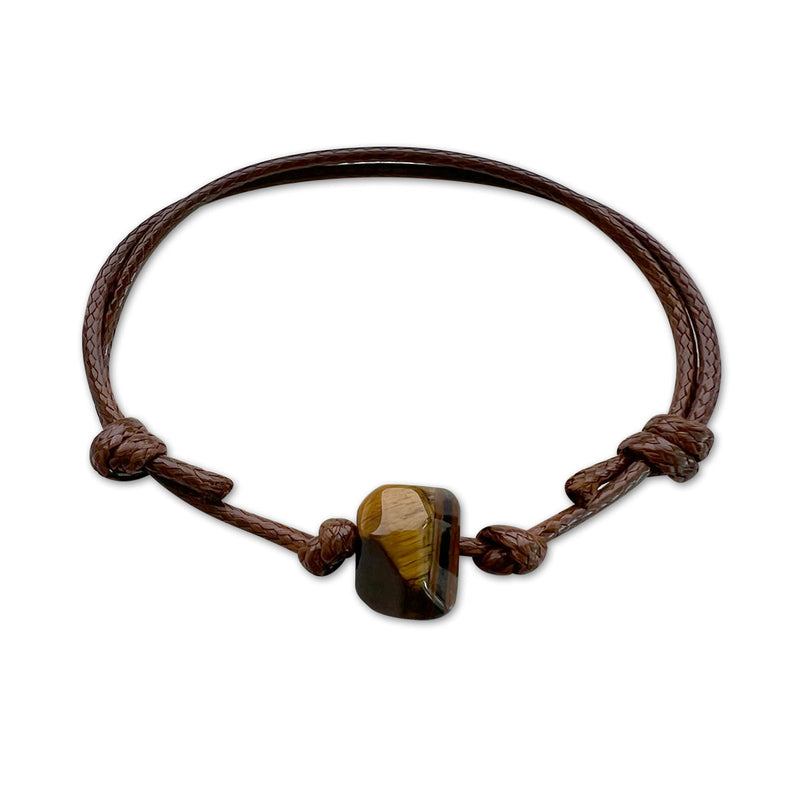 Tiger eye stone bracelet with yellow-brown beads – enhances courage and personal strength.