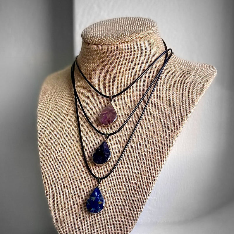 Turquoise Crystal Necklace styled with layered accessories for a boho-chic vibe.