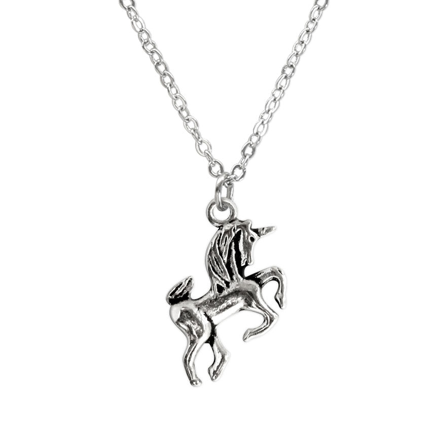 Close-up of Unicorn Necklace featuring a whimsical charm with vibrant, magical details.