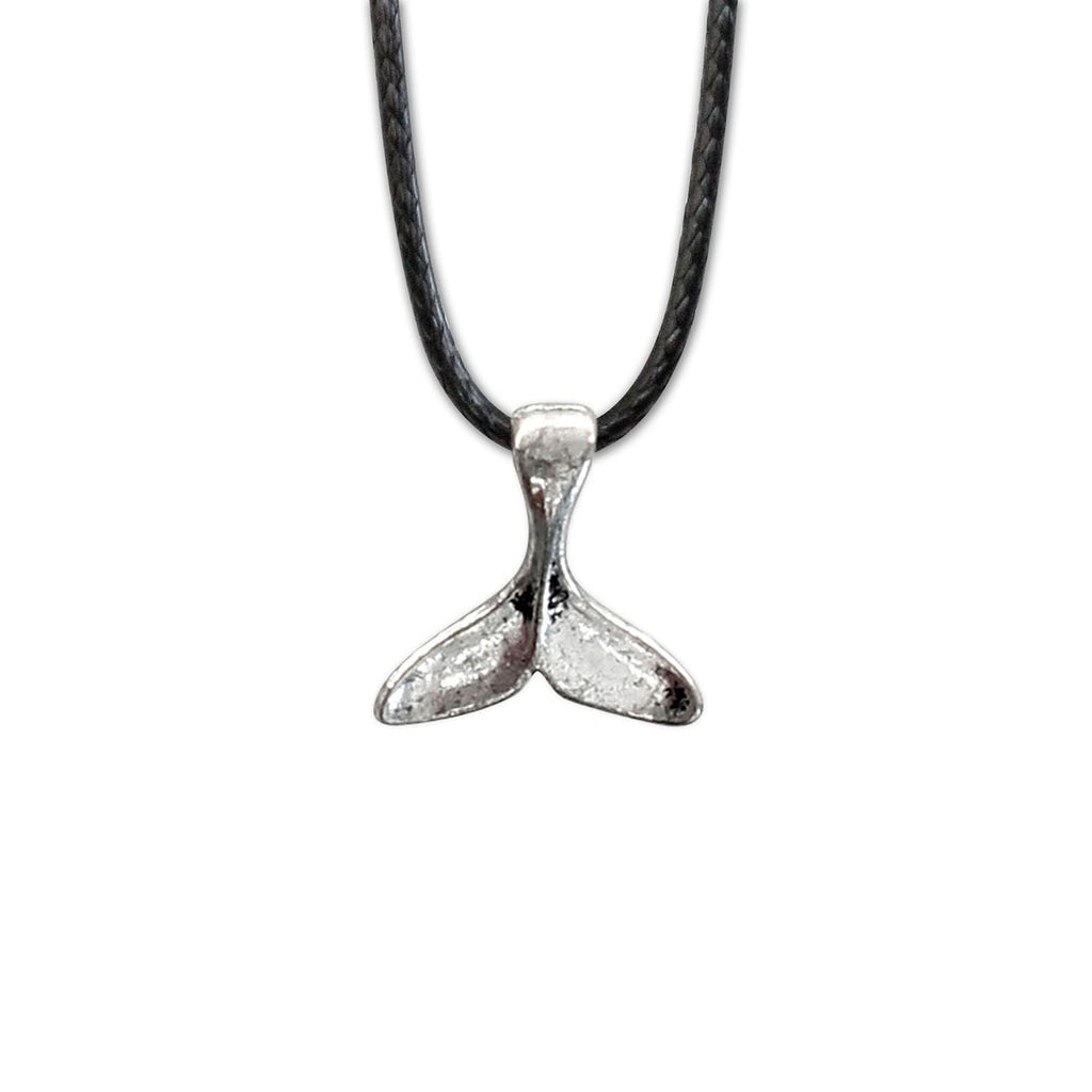 Whale Tail Necklace featuring a sleek pendant on an adjustable cord for beach style.