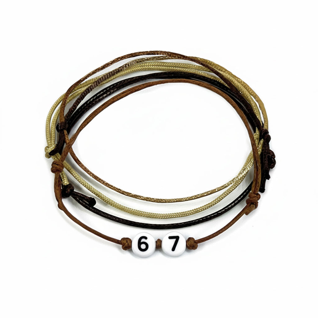 Water-ready 67 meme Gifts beaded bracelets for tweens