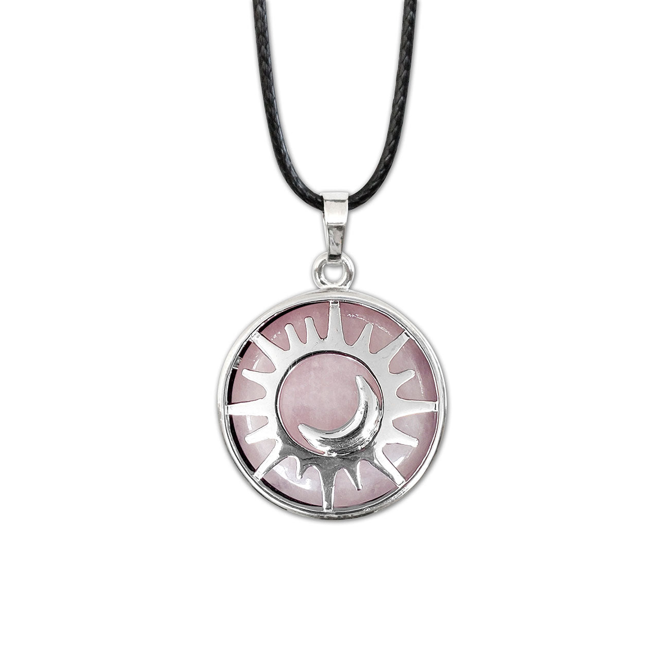 Graceful sun moon jewellery in soft blush quartz