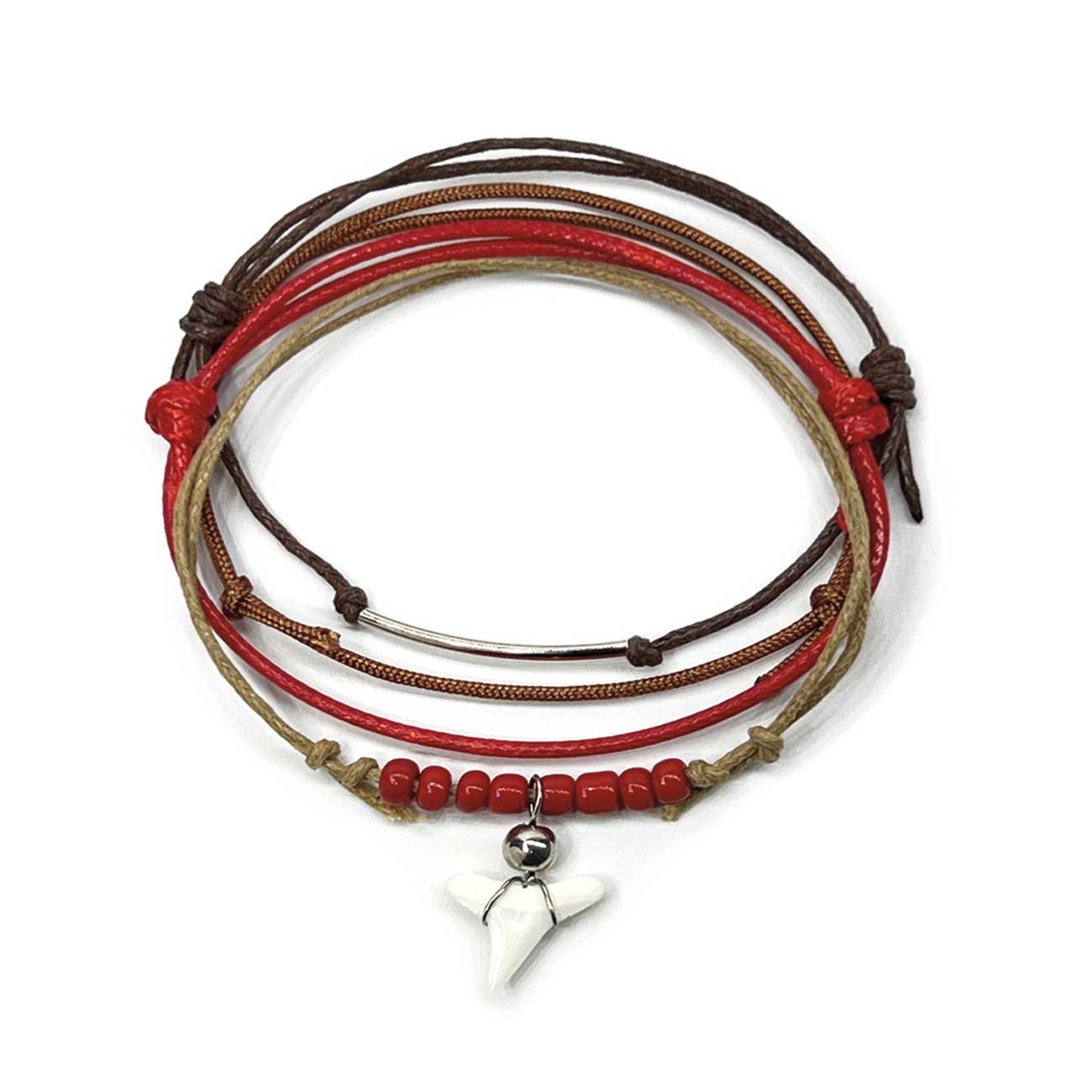 Bold red shark tooth bracelets for christmas 2025