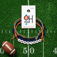 I Love Gators bead bracelet pack — waterproof game day outfit accessory for Gators football fans
