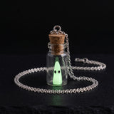 Glow in the Dark Ghost Bottle Necklace