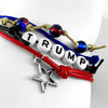 Trump jewelry bracelet stack with red, white and blue cords, TRUMP letter beads, star charm and accent beads. Patriotic conservative accessory, MAGA bracelet, republican gift, america first style, perfect for rallies, elections, usa pride, vote trump moments or daily political statement. Adjustable and stackable bracelet for women and teens who support Trump.