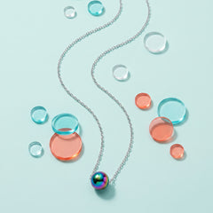 Iridescent Bubble Bead Necklace — bubble necklace