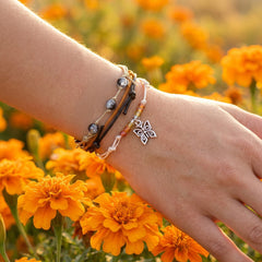 Orange Butterfly Bracelet Style Pack — worn lifestyle shot