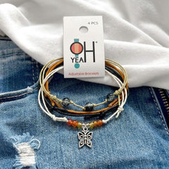 Orange Butterfly Bracelet Style Pack — with O Yeah Gifts hang tag