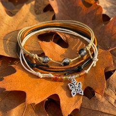 Orange Butterfly Bracelet Style Pack — stacking bracelets