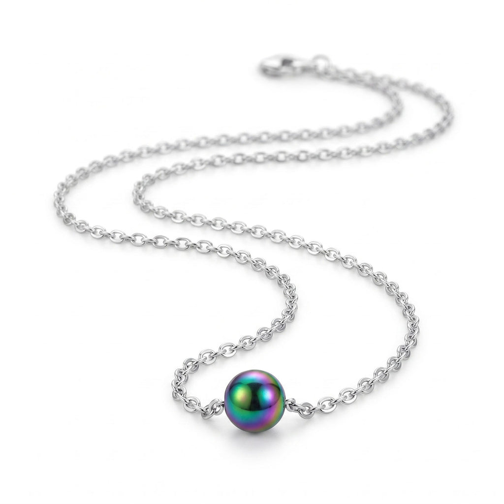 Iridescent Bubble Bead Necklace — iridescent bubble bead necklace