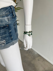Gator Beaded Bracelet Pack — gator charm bead bracelet in layered greens