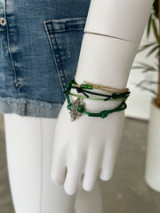 Gator Beaded Bracelet Pack — florida gator bracelet pack in layered greens