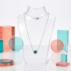 Iridescent Bubble Bead Necklace — rainbow bubble necklace