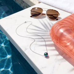 Iridescent Bubble Bead Necklace — iridescent necklace