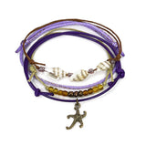 Gold Starfish Purple Shell Bracelet Pack