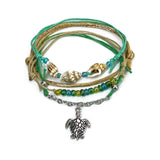 Green Sea Turtle Shell Charm Bracelet Pack