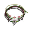 Hummingbird Bracelet Style Pack with a silver charm, ombre glass beads and beaded mint pink beige bracelets