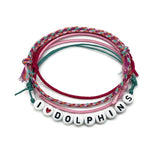 I Heart Dolphins Letter Bead Bracelet Style Pink Pack