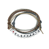 I Heart Elephants Letter Bead Bracelet Pack